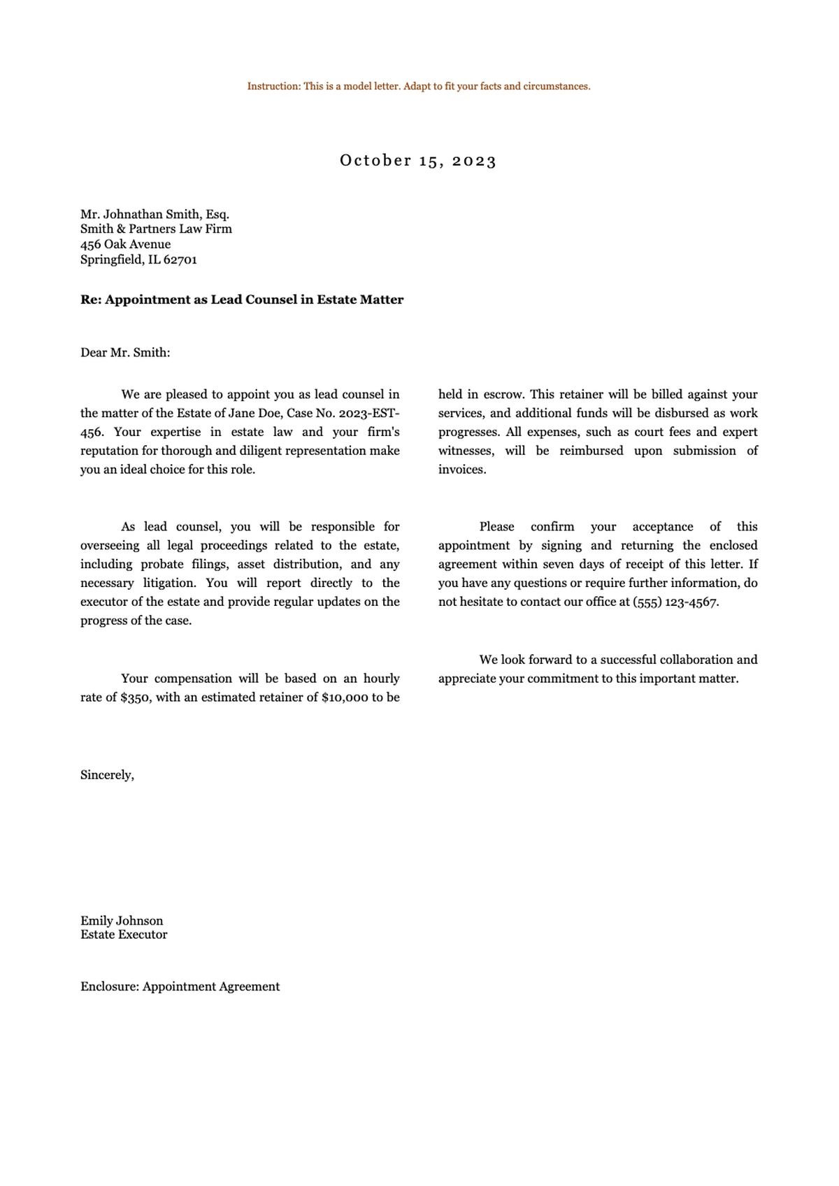 Legal form letter for recording deed assignment and nonjudicial foreclosure complaint_variant_2